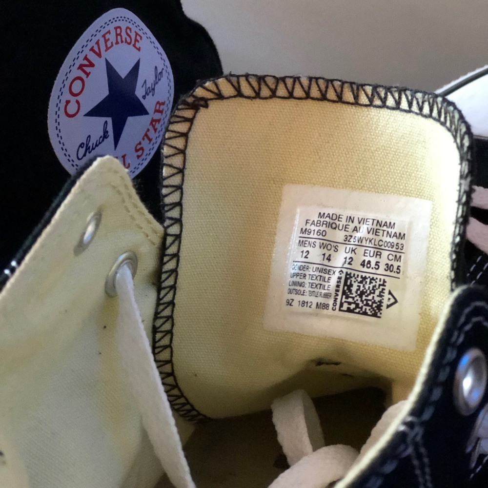 Black Hightop Chuck Taylor's - worn once!